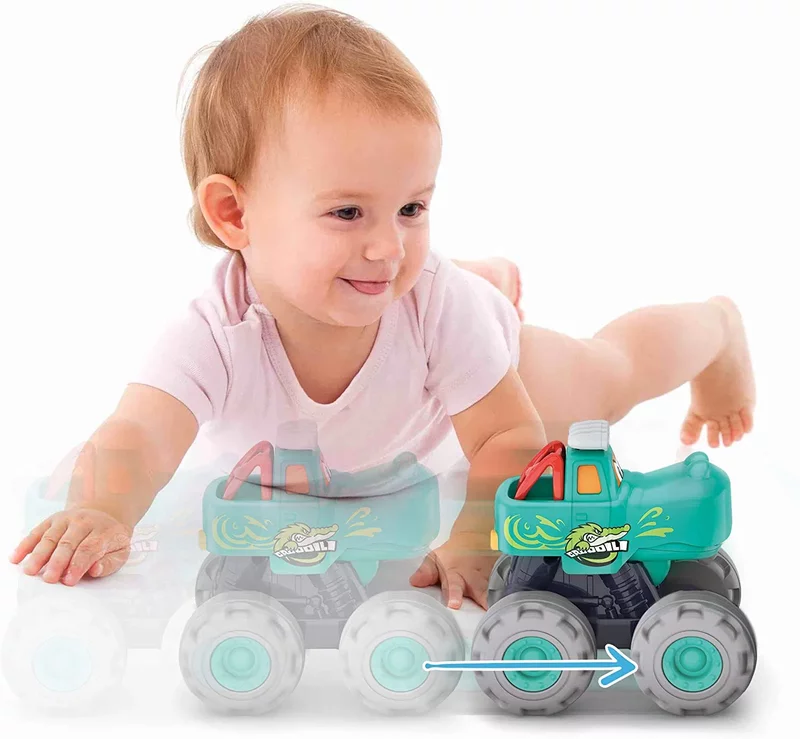 Set 3 masinute de jucarie pentru bebelusi Monster Truck HOLA